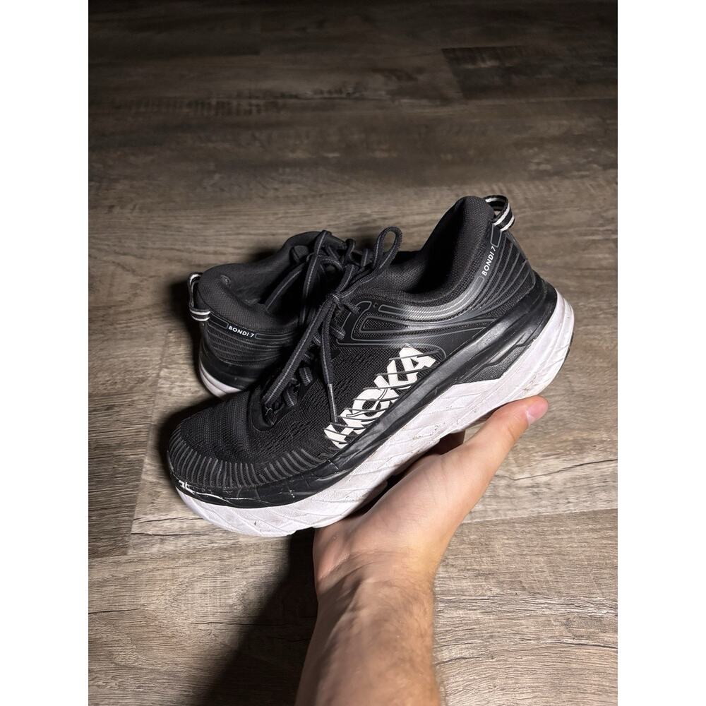 Hoka One One Bondi 7 Black White Size 7.5